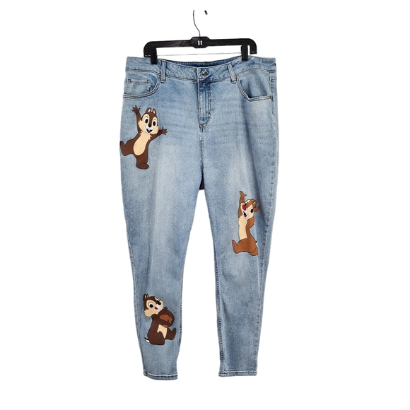 Disney Women's Plus Size Chip 'N Dale Mom Jeans - 16 - Picture 2 of 8